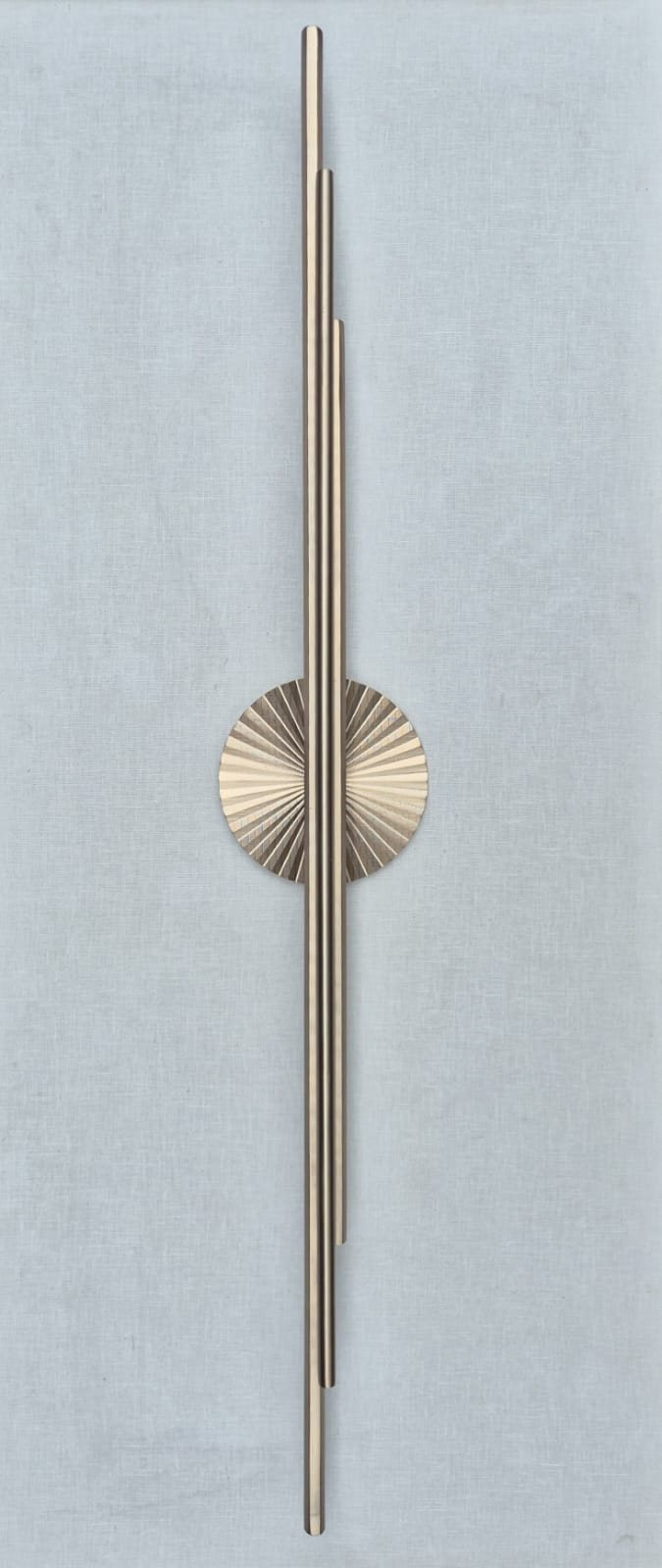 Solstice triple-rod solid brass main door pull handle with fluted sunburst rosette, Kakal Brothers 2026 new range