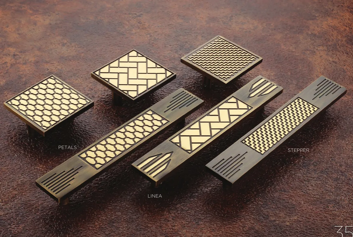 Petals, Linea and Stepper cabinet hardware